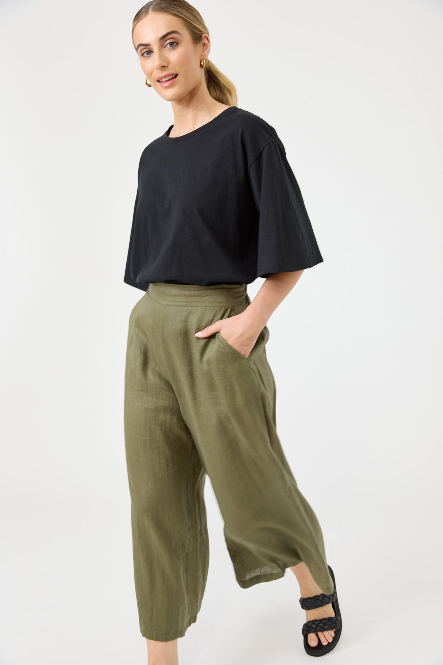 Eb & Ive - Studio Crop Pant - Khaki