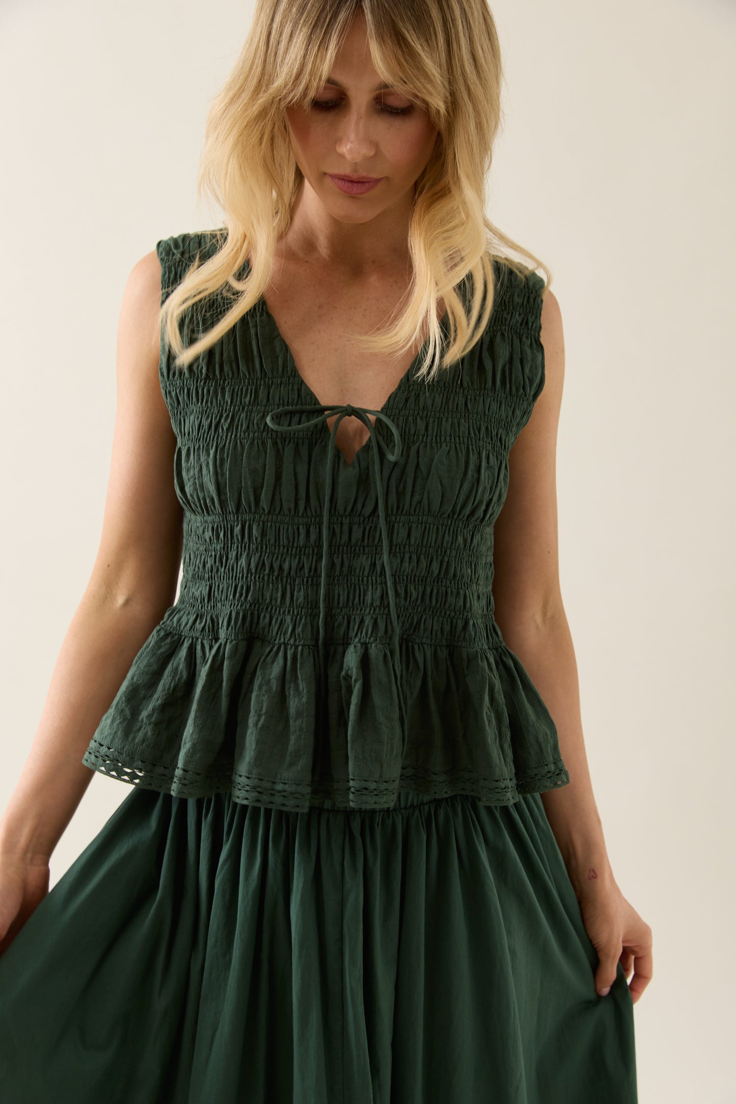 Isle Of Mine - Esther Shirred Tank - Baltic