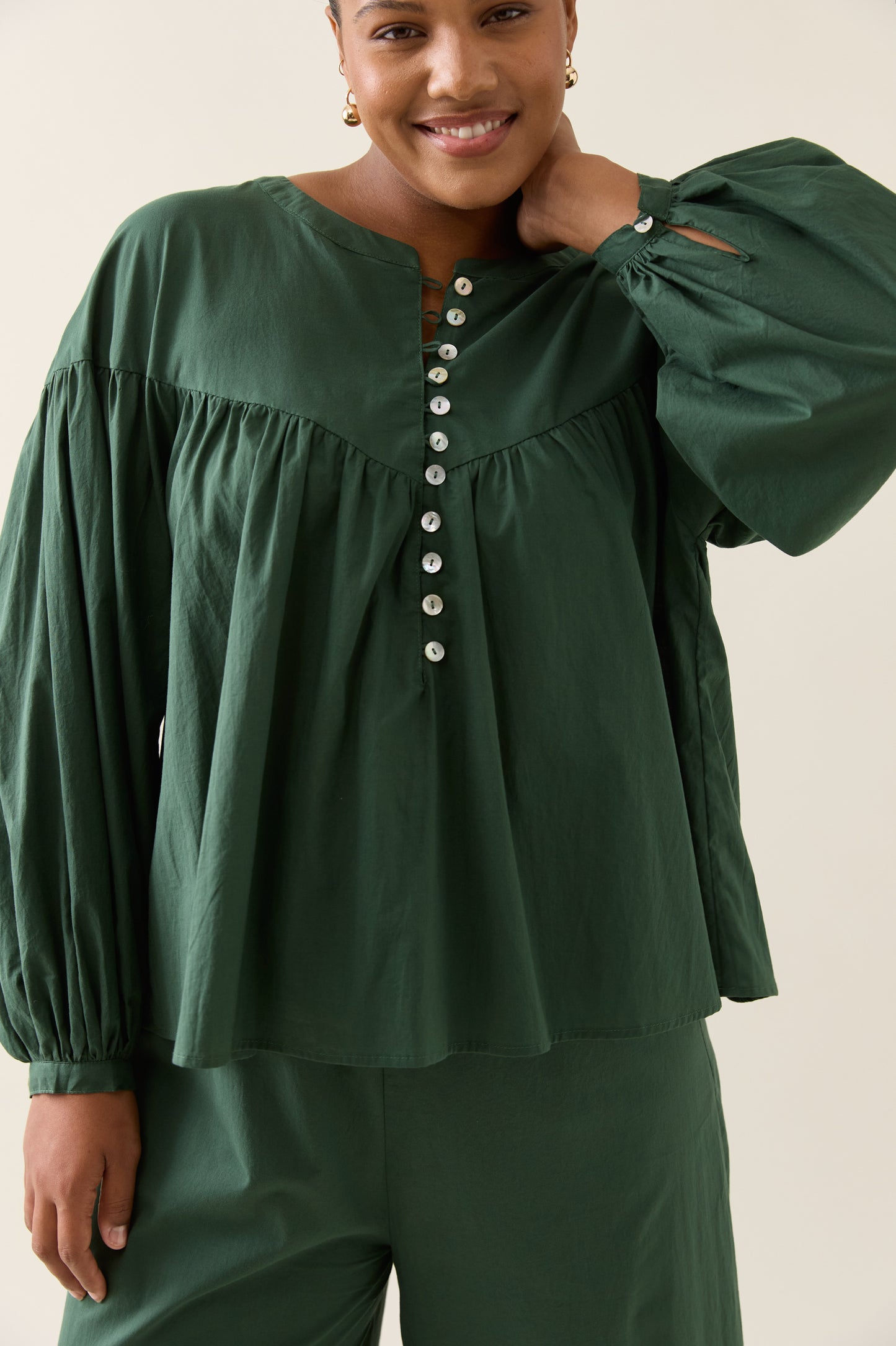 Isle Of Mine - Aurora Button Blouse - Myrtle