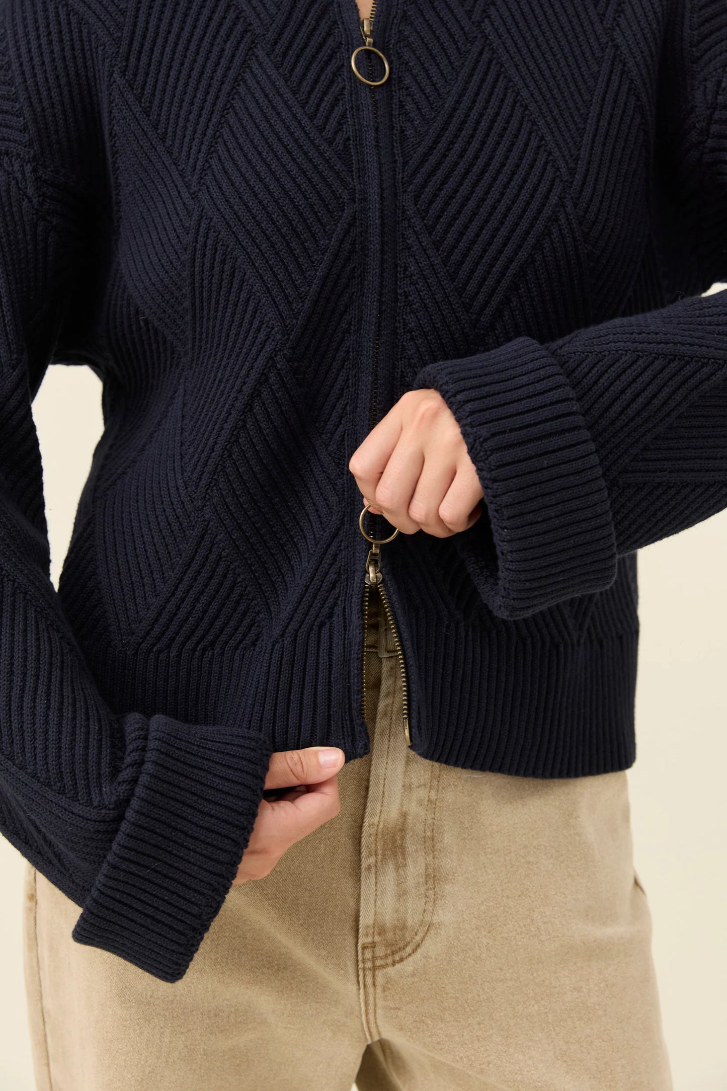 ISLE OF MINE - Sadie Zip Jumper - Navy