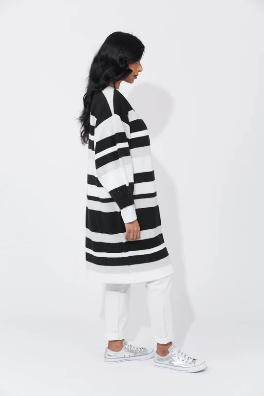 Haven - Yuma Cardigan - White/Kohl