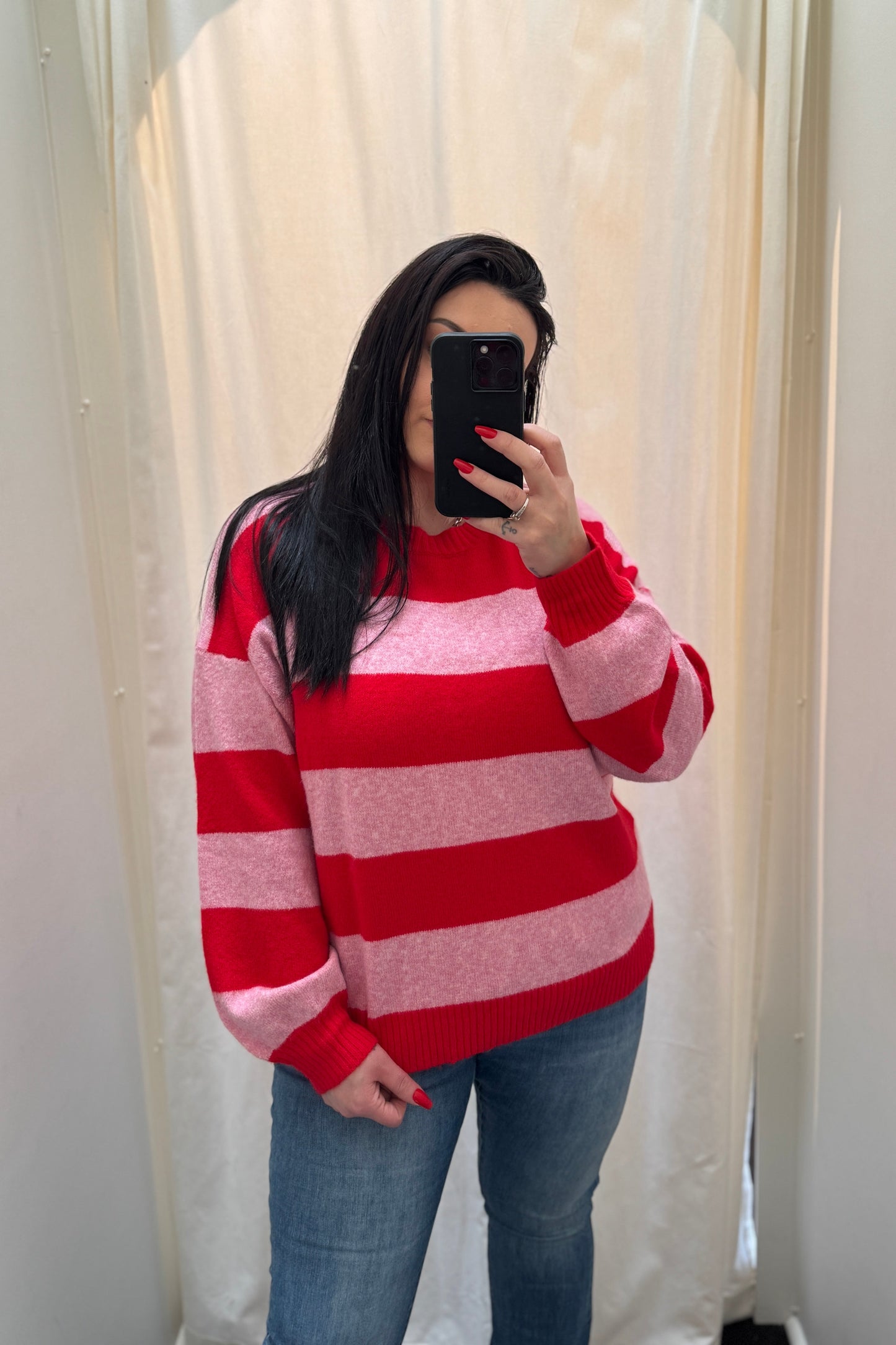 Dolly Knit - Red/Pink Stripe