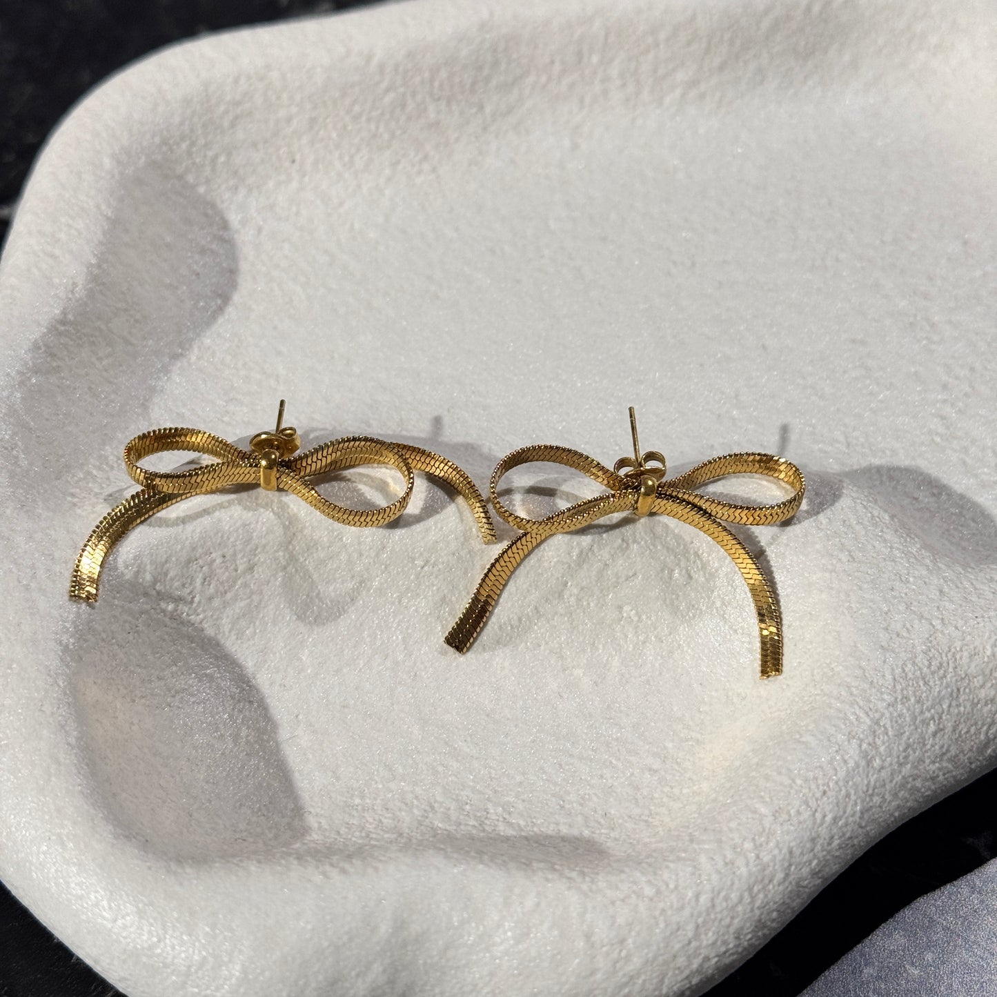 Gold Bow Studs