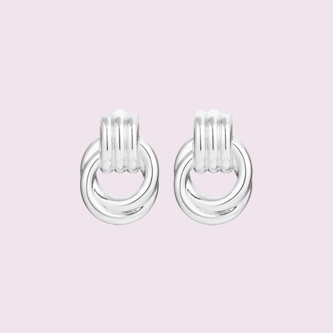 Silver Knot Stud Earrings