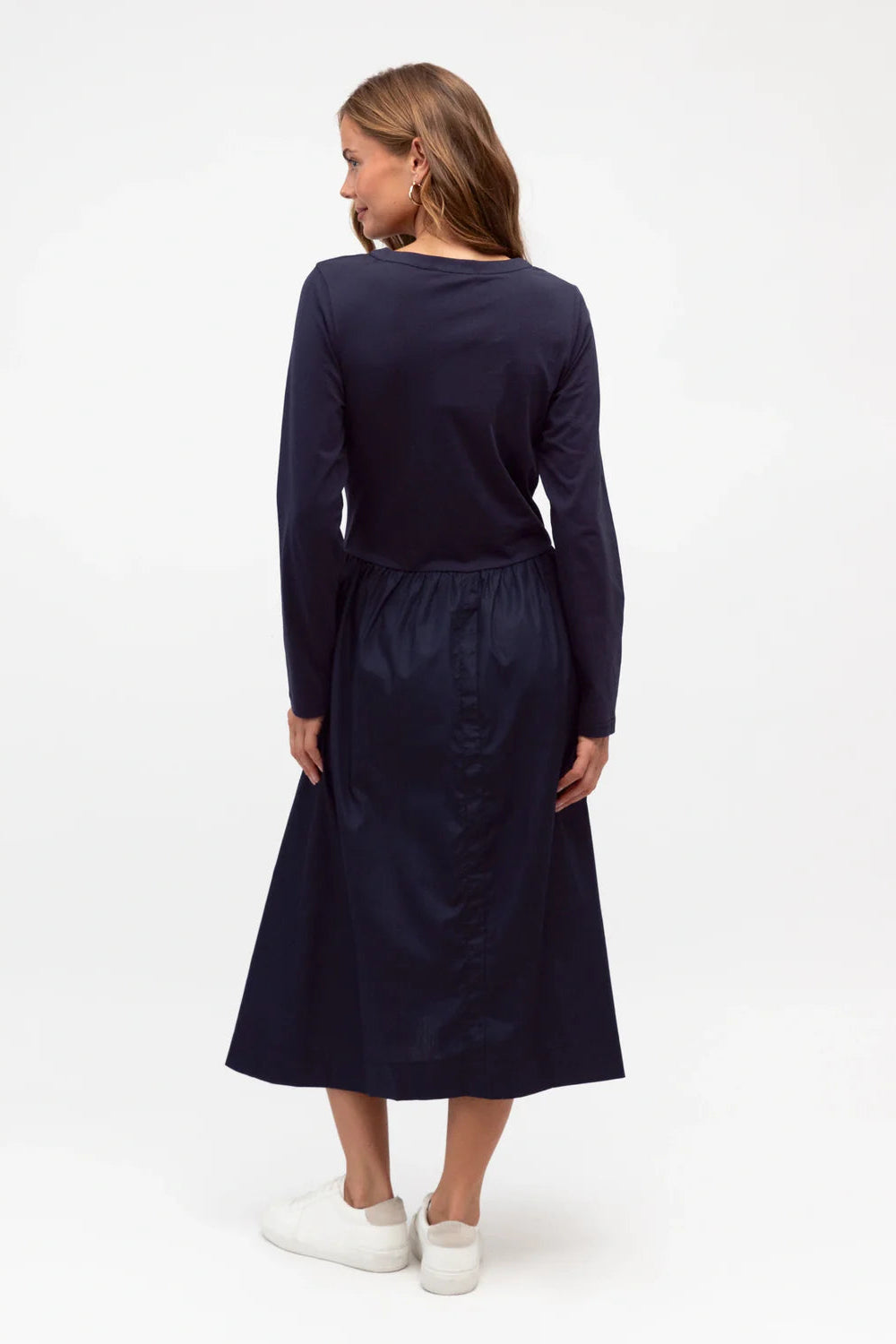 Vienna Spliced Dress - Navy