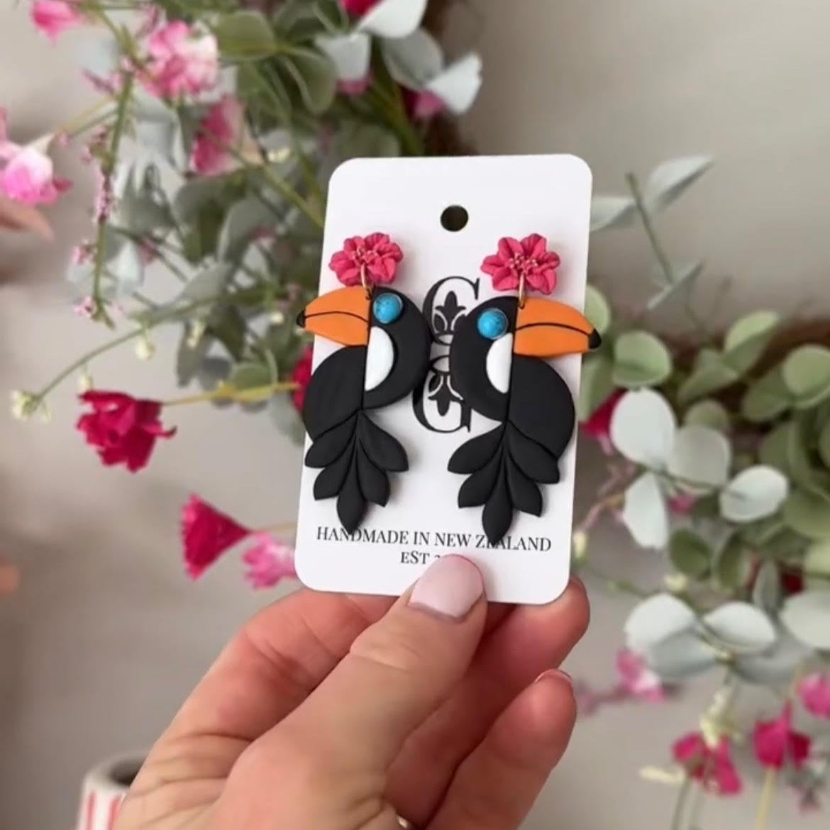 Clay Gossip - Toucan Earrings