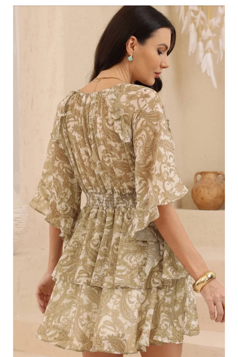 Sedona Frill Mini Dress - Paisley