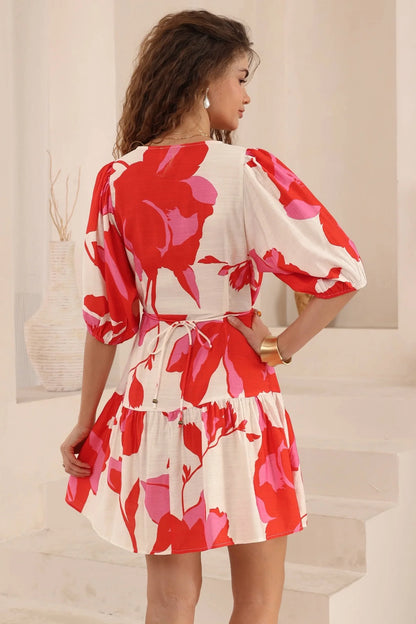 Elle Summer Mini Dress - Fuchsia