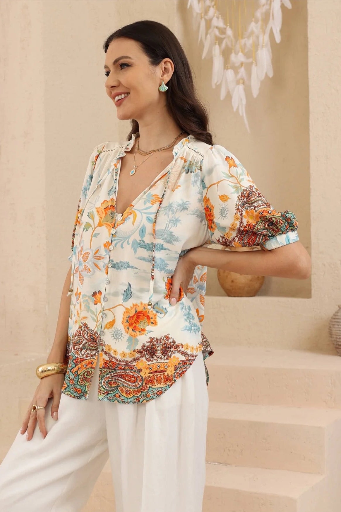 Summer Boho Blouse - Saffron Bay