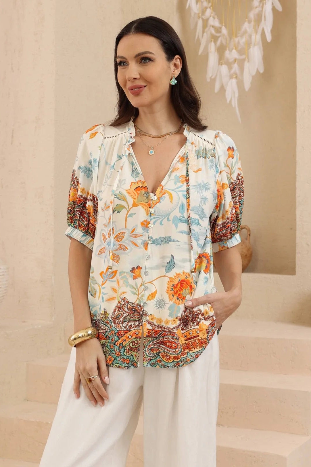 Summer Boho Blouse - Saffron Bay
