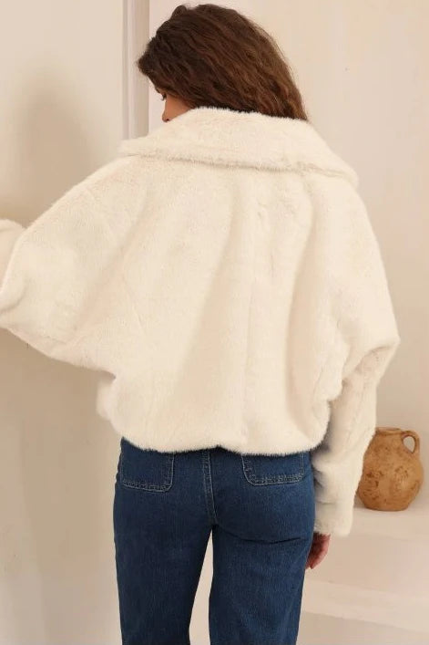 Savina Faux Fur Jacket - Cream