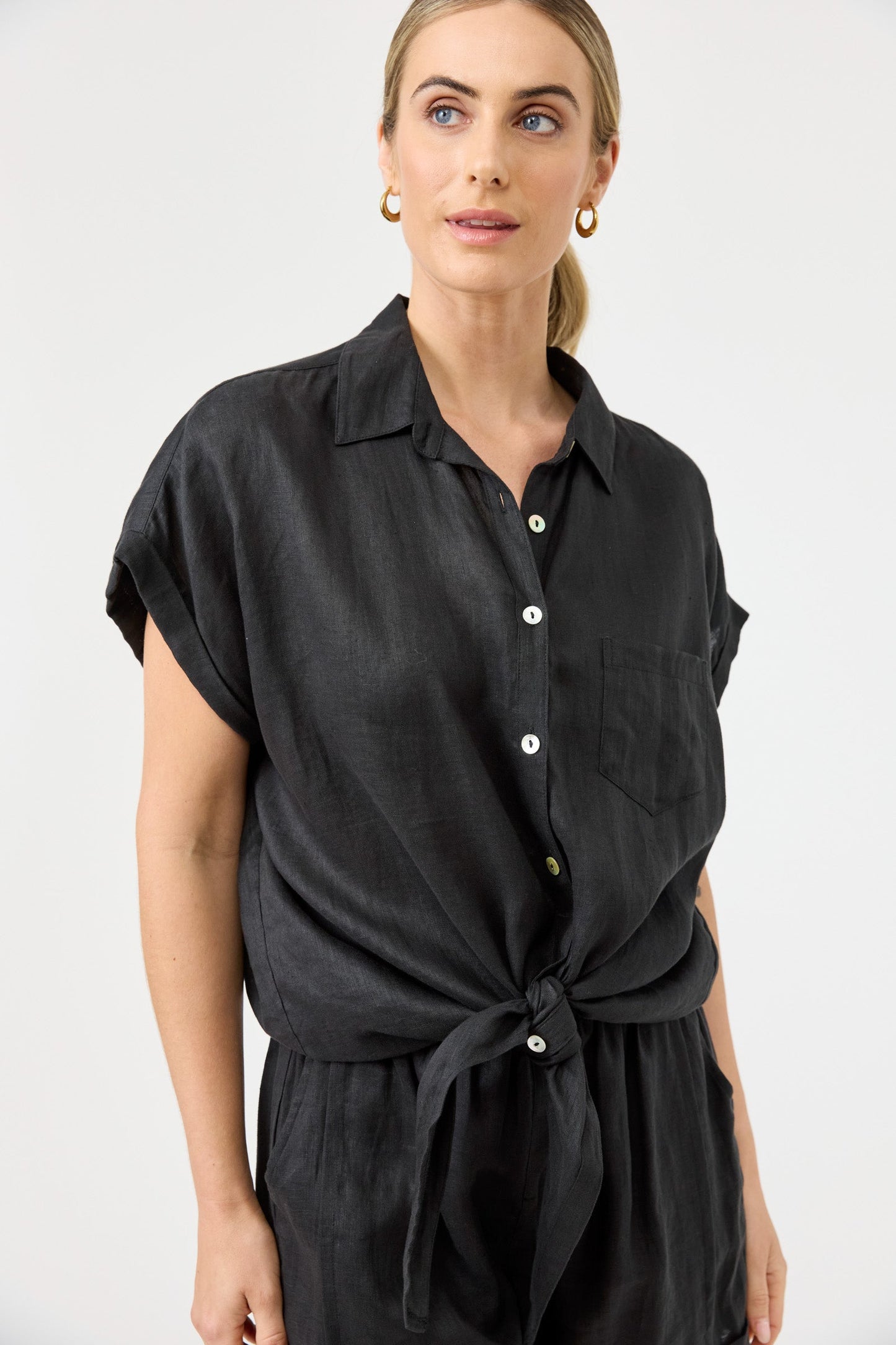 Eb & Ive - Studio Tie Shirt - Ebony