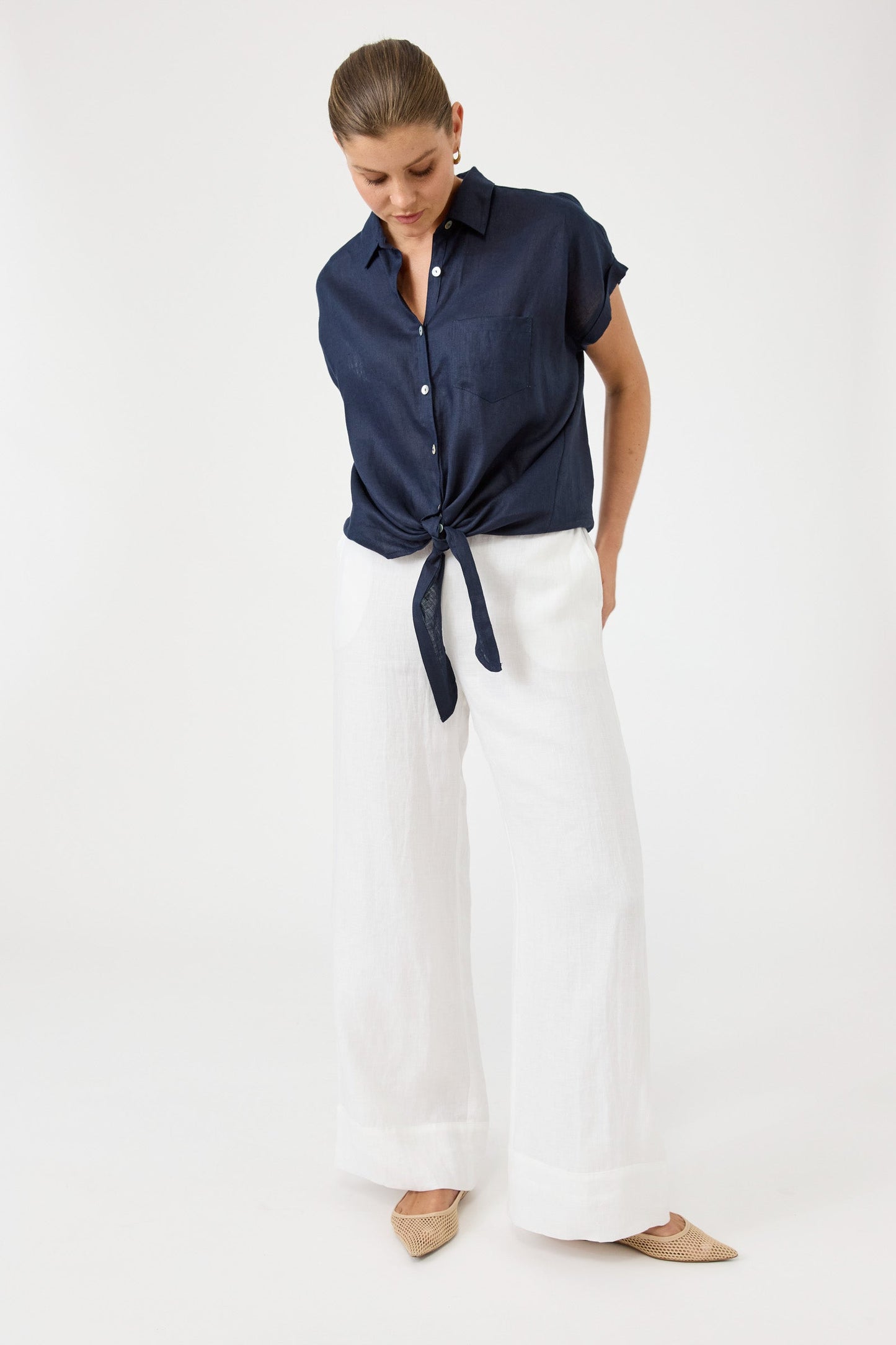 Eb & Ive - Studio Tie Shirt - Navy