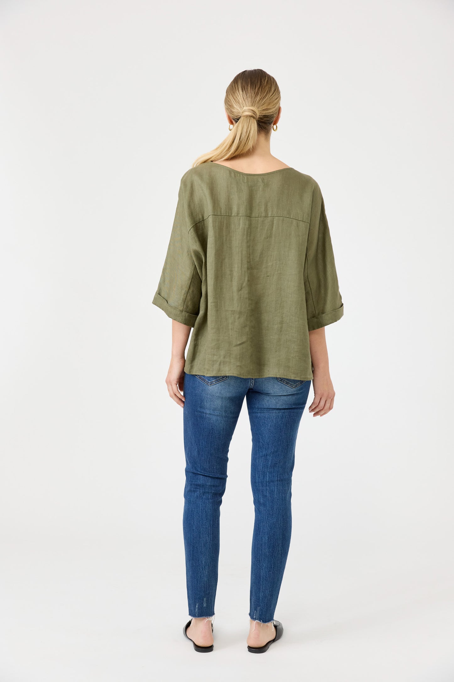 Eb & Ive - Studio Relaxed Top - Khaki
