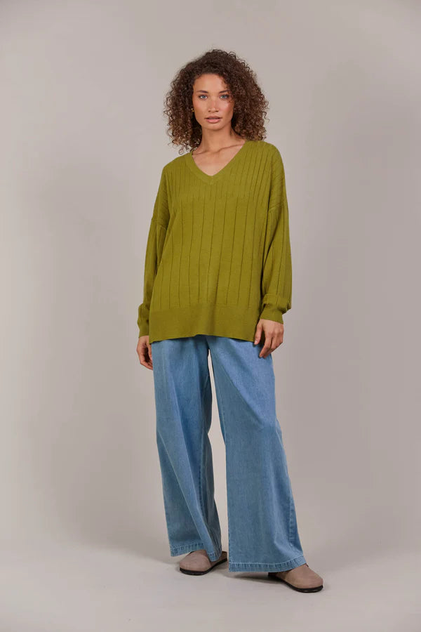 Eb & Ive - Palmer Relaxed Knit - Chartreuse