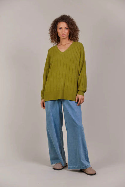 Eb & Ive - Palmer Relaxed Knit - Chartreuse