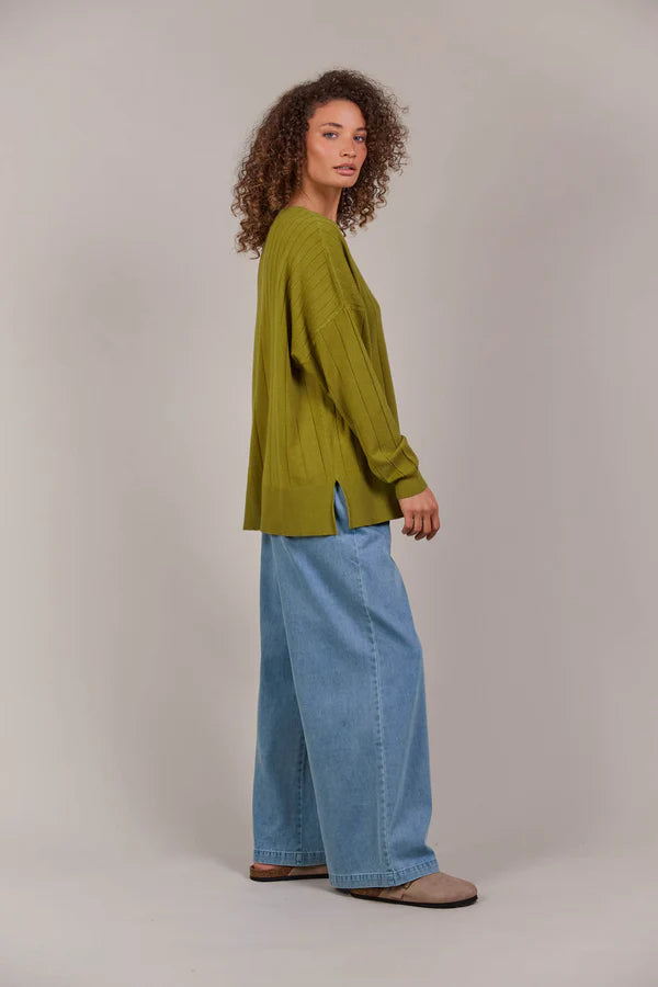 Eb & Ive - Palmer Relaxed Knit - Chartreuse
