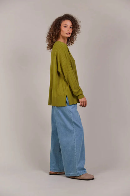 Eb & Ive - Palmer Relaxed Knit - Chartreuse