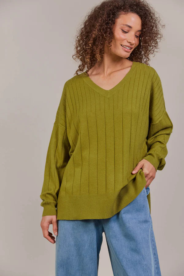Eb & Ive - Palmer Relaxed Knit - Chartreuse