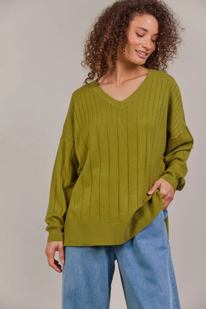 Eb & Ive - Palmer Relaxed Knit - Chartreuse