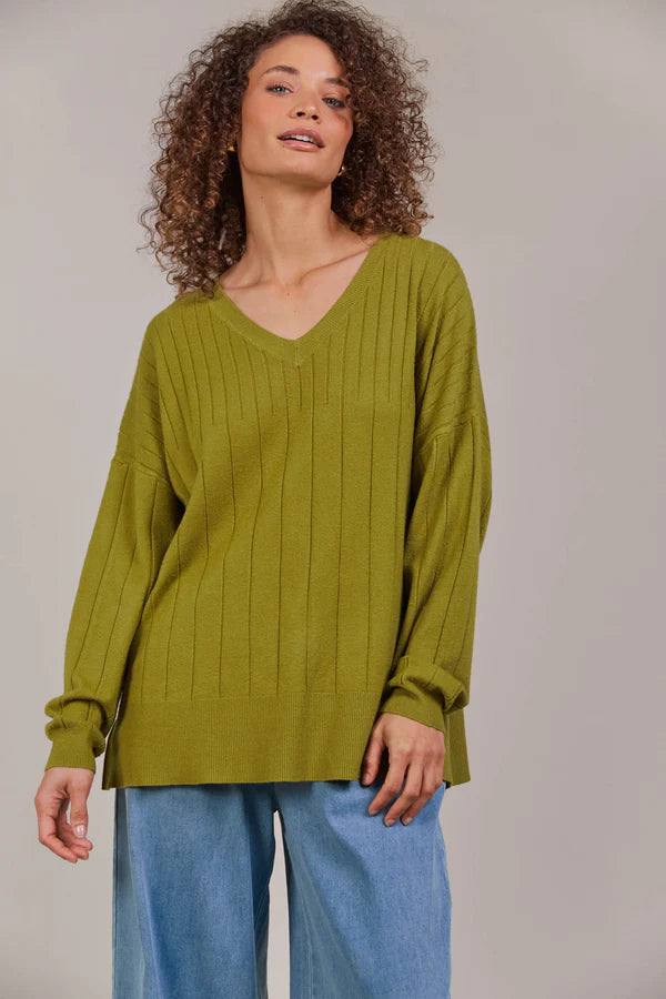 Eb & Ive - Palmer Relaxed Knit - Chartreuse