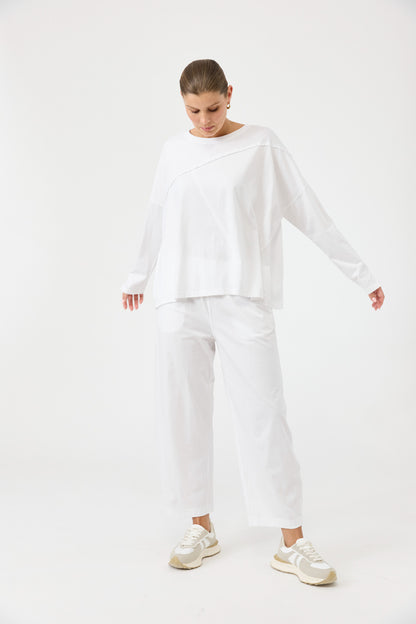 Eb & Ive - Studio Traveller LS T-shirt - Salt