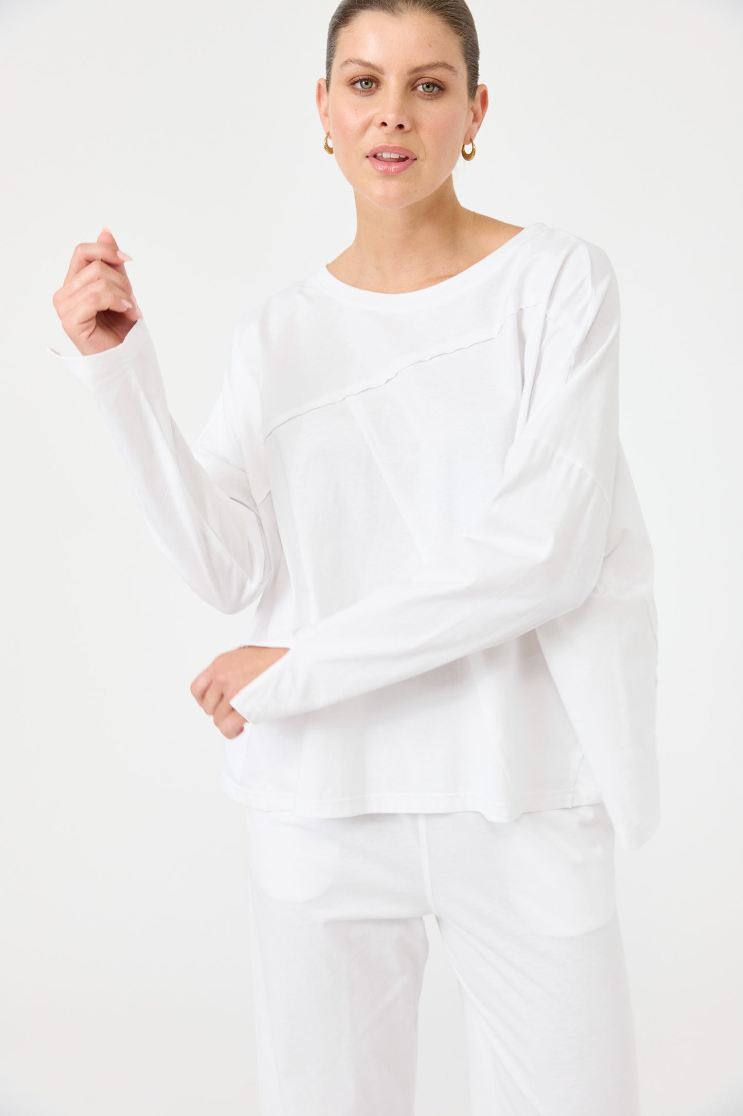 Eb & Ive - Studio Traveller LS T-shirt - Salt