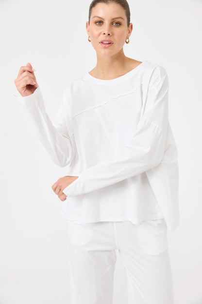 Eb & Ive - Studio Traveller LS T-shirt - Salt