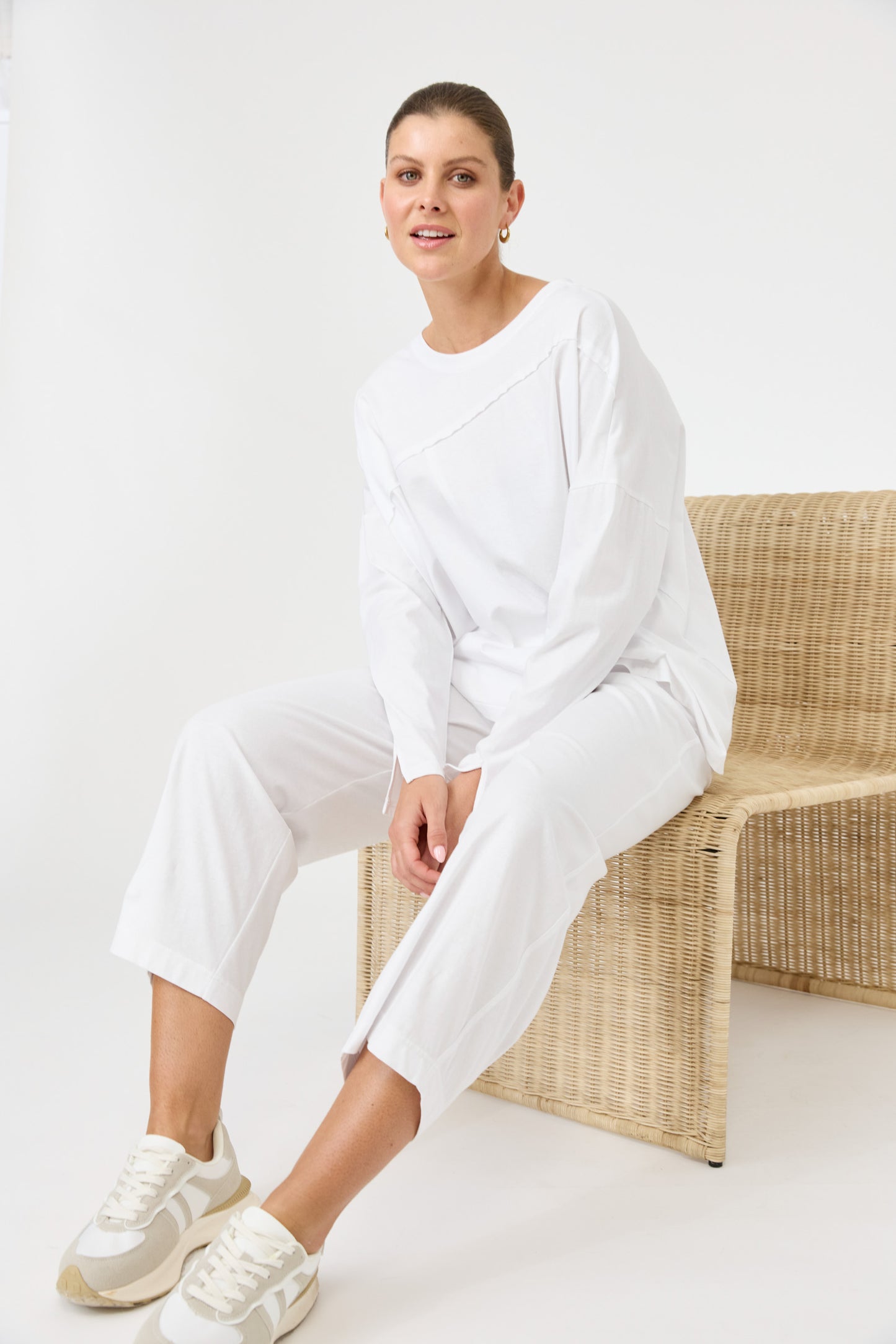 Eb & Ive - Studio Traveller LS T-shirt - Salt