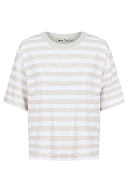 EB + IVE - Studio Stripe Tshirt - Stone
