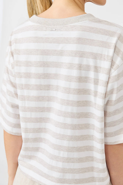 EB + IVE - Studio Stripe Tshirt - Stone