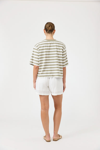 Eb & Ive - Studio Stripe T-shirt - Olive