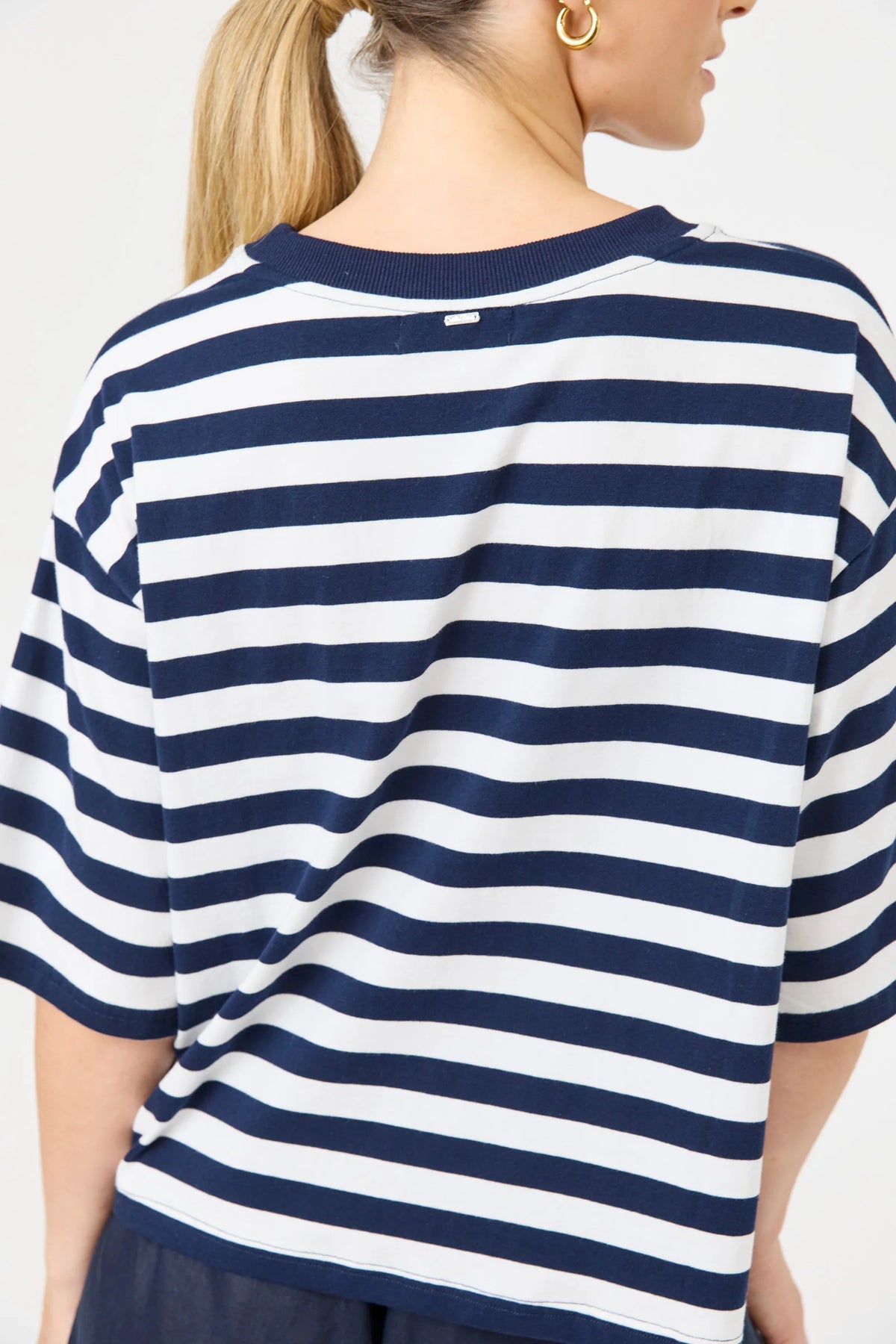EB + IVE - Studio Stripe Tshirt - Indigo