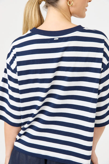 EB + IVE - Studio Stripe Tshirt - Indigo