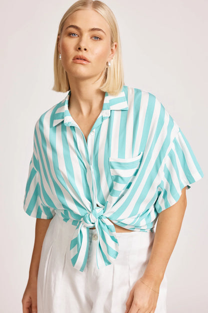Eb & Ive - Treville Stripe Shirt - Aqua