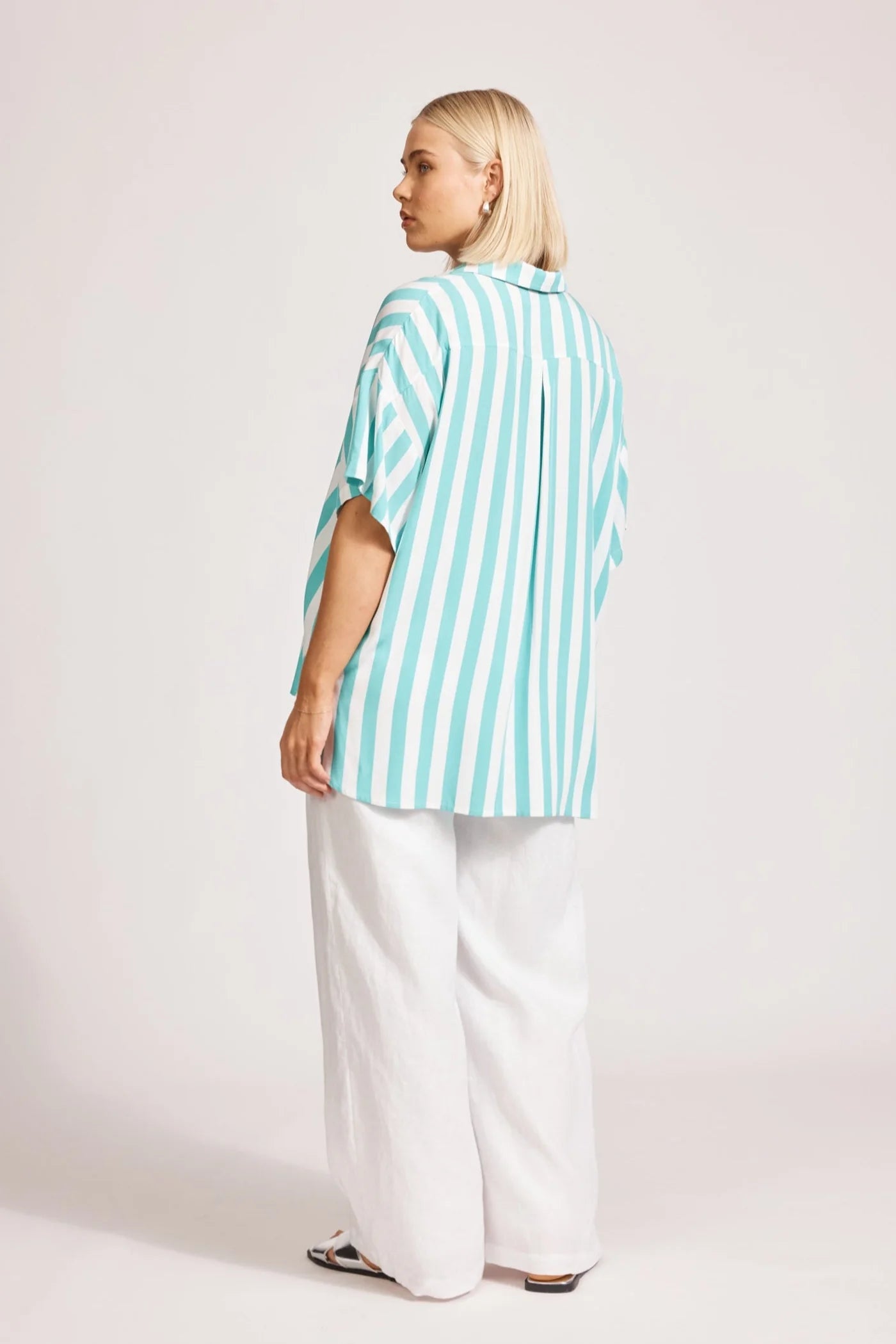 Eb & Ive - Treville Stripe Shirt - Aqua