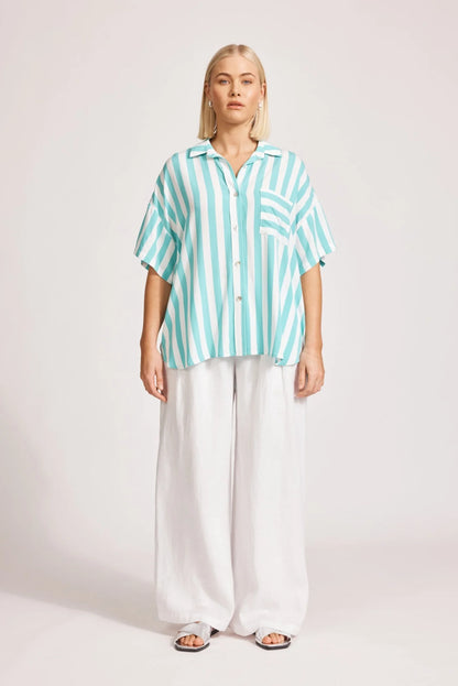 Eb & Ive - Treville Stripe Shirt - Aqua