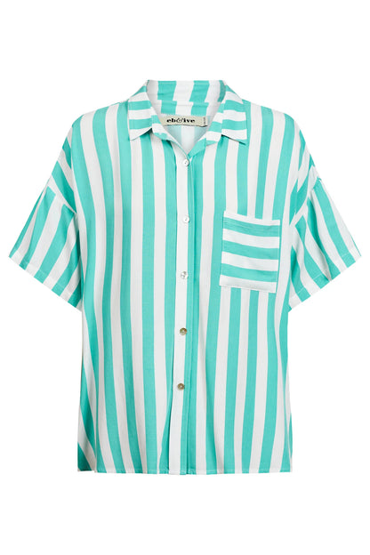 Eb & Ive - Treville Stripe Shirt - Aqua