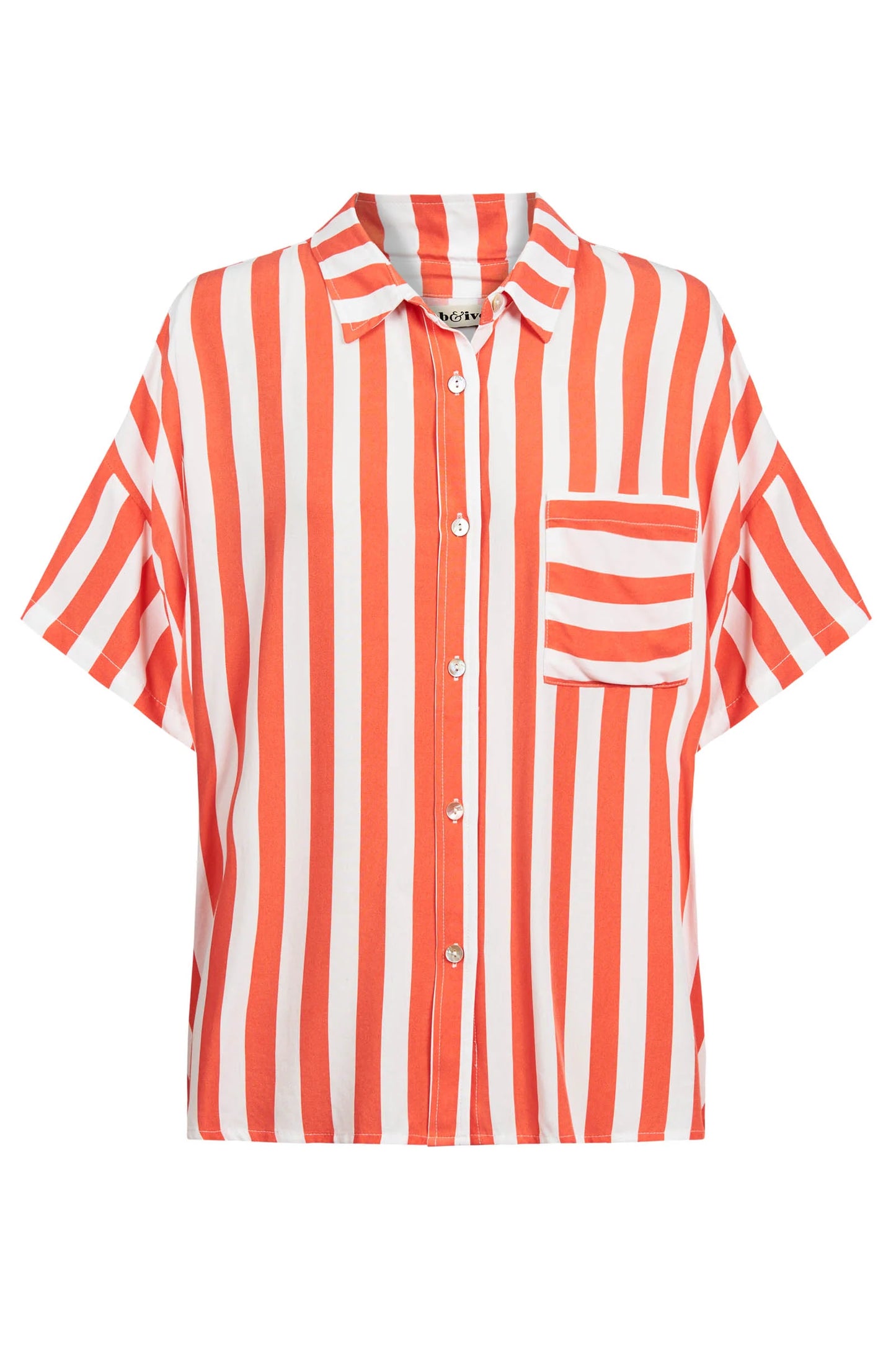 Eb & Ive - Treville Stripe Shirt - Coral
