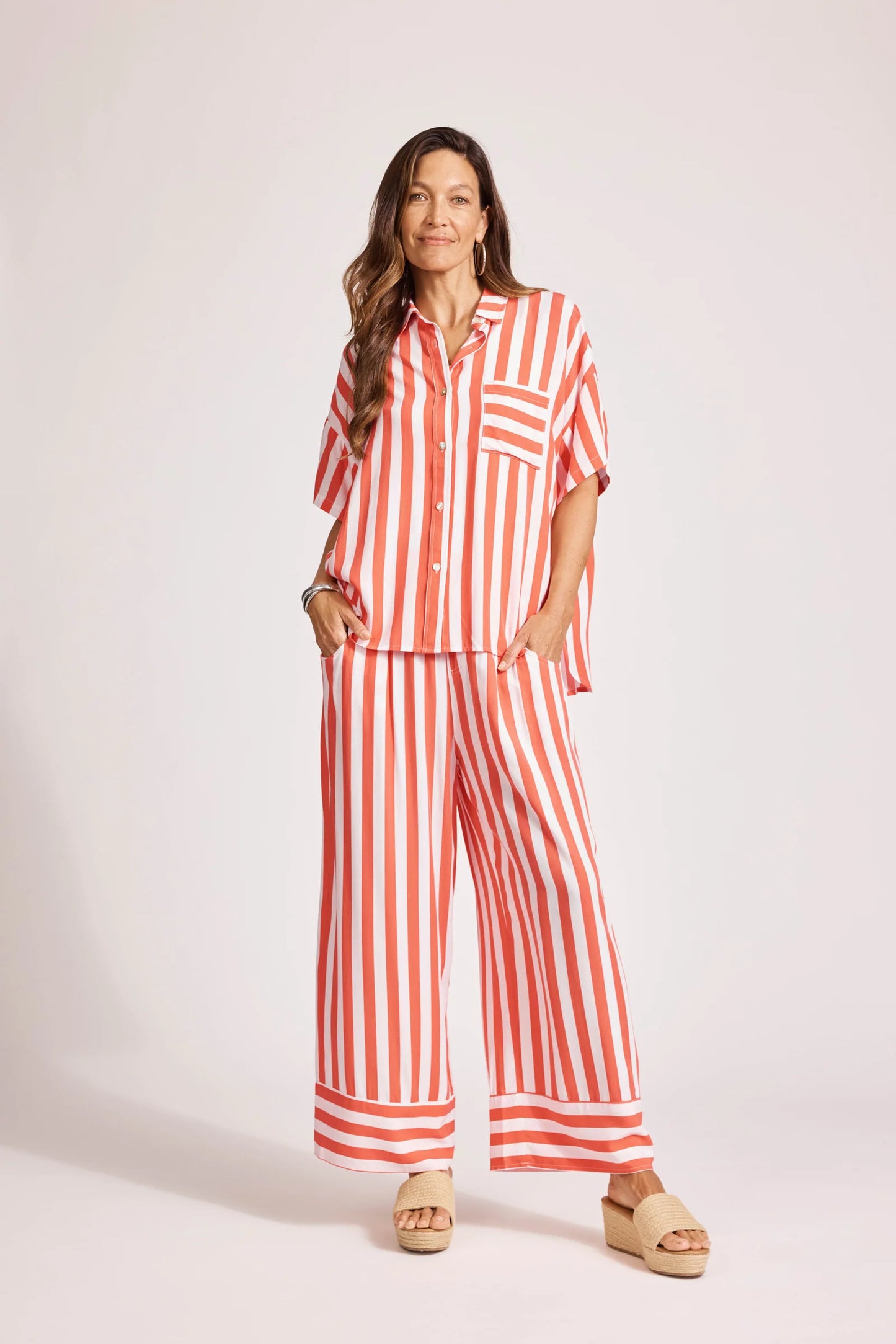 Eb & Ive - Treville Stripe Shirt - Coral