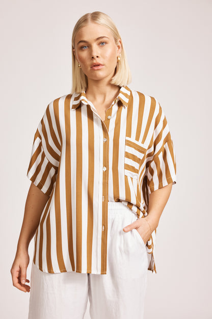 Eb & Ive - Treville Stripe Shirt - Caramel