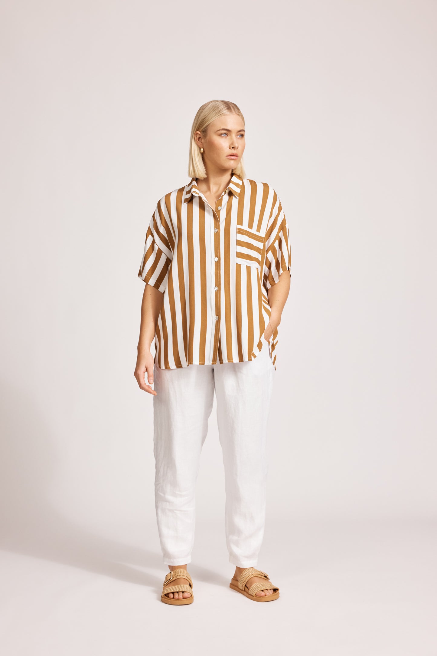 Eb & Ive - Treville Stripe Shirt - Caramel