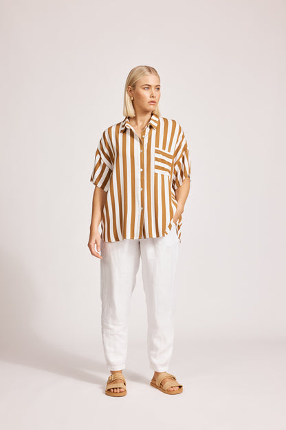 Eb & Ive - Treville Stripe Shirt - Caramel