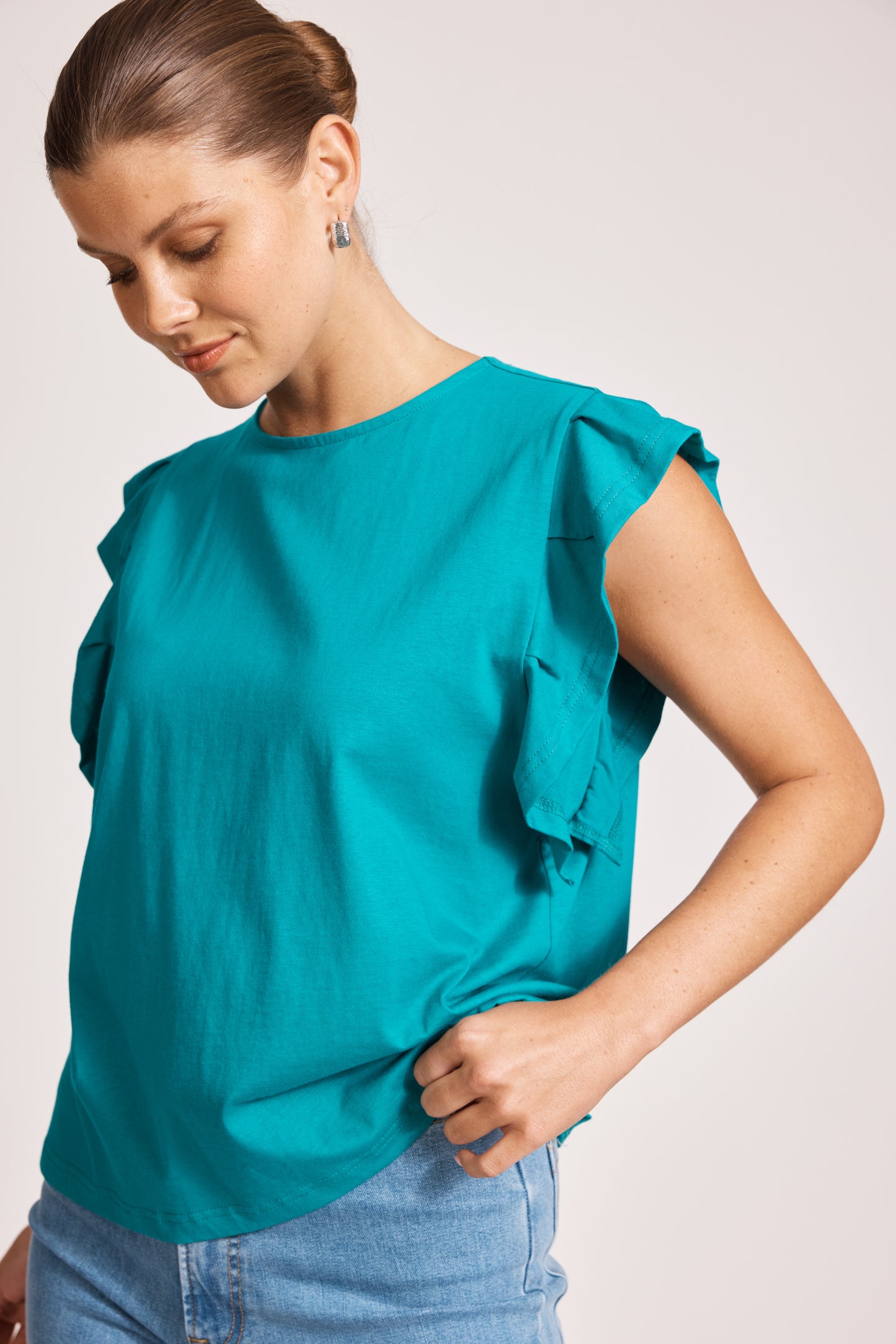 Eb & Ive - Francia Frill Tank - Lagoon