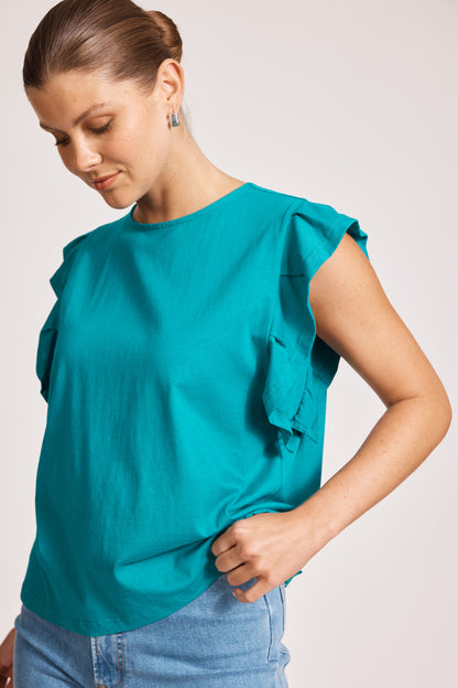 Eb & Ive - Francia Frill Tank - Lagoon