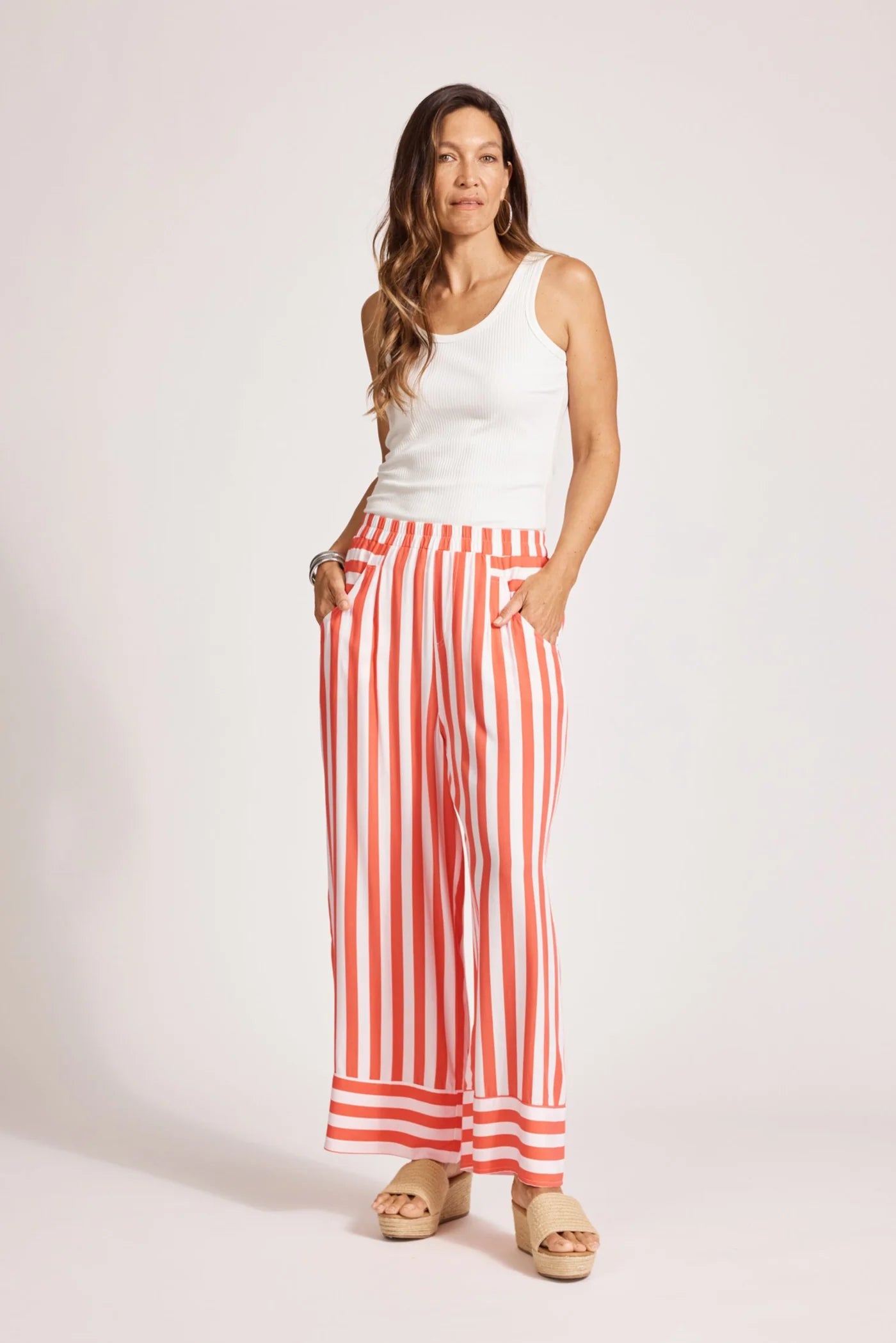 Eb & Ive - Treville Stripe Pant - Coral