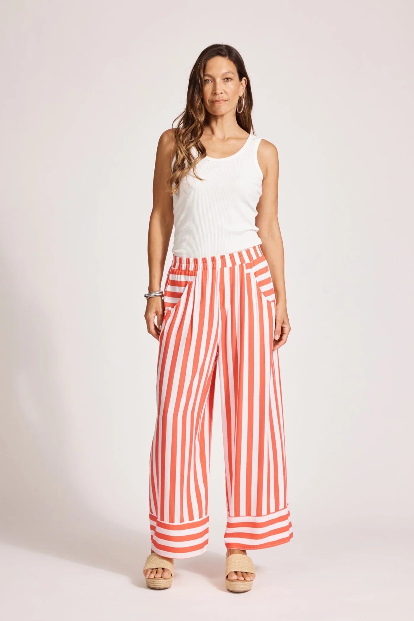 Eb & Ive - Treville Stripe Pant - Coral