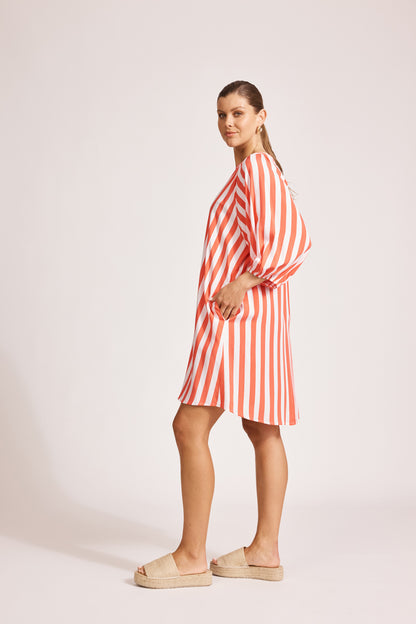 Eb & Ive - Treville Stripe Dress - Coral