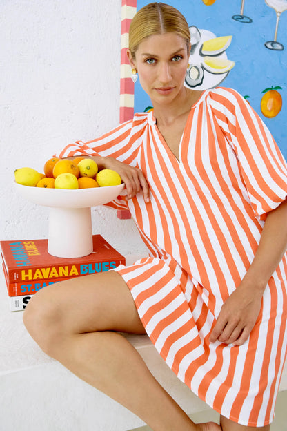 Eb & Ive - Treville Stripe Dress - Coral