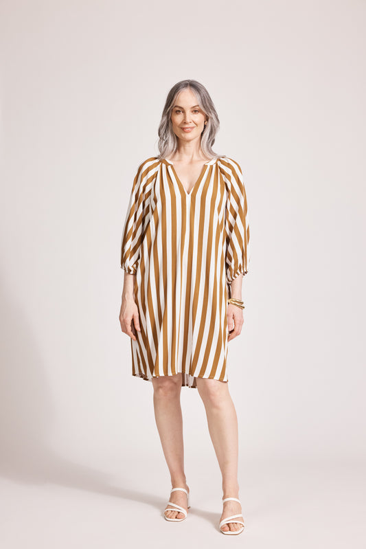 Eb & Ive - Treville Stripe Dress - Caramel